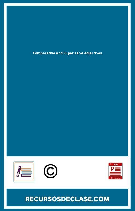 Comparative And Superlative Adjectives PDF