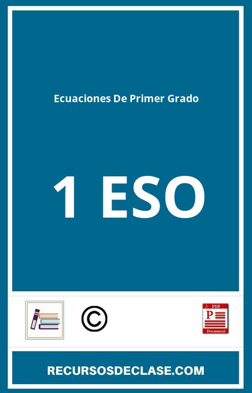 Ecuaciones De Primer Grado 1 Eso PDF