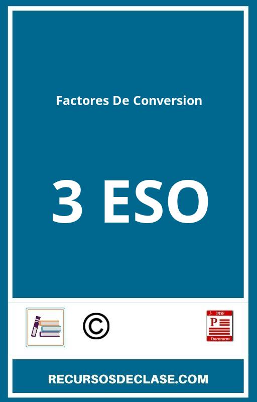 Ejercicios Factores De Conversion 3 Eso PDF