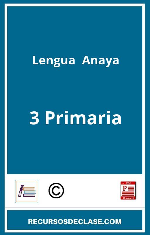 Ejercicios Lengua 3 Primaria Anaya PDF