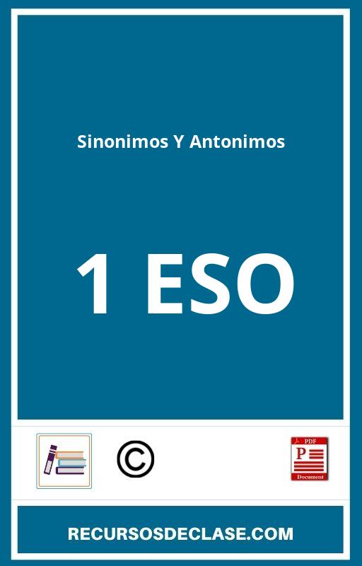 Ejercicios Sinonimos Y Antonimos 1 Eso PDF