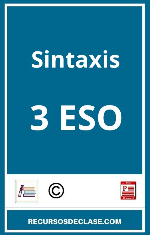 Ejercicios Sintaxis 3 Eso PDF