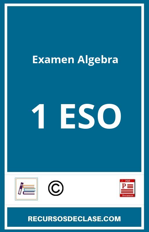 Examen Algebra 1 Eso PDF