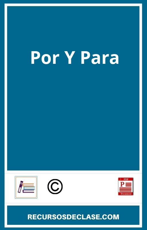 Por Y Para Ejercicios PDF