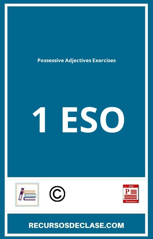 Possessive Adjectives Exercises PDF 1 Eso
