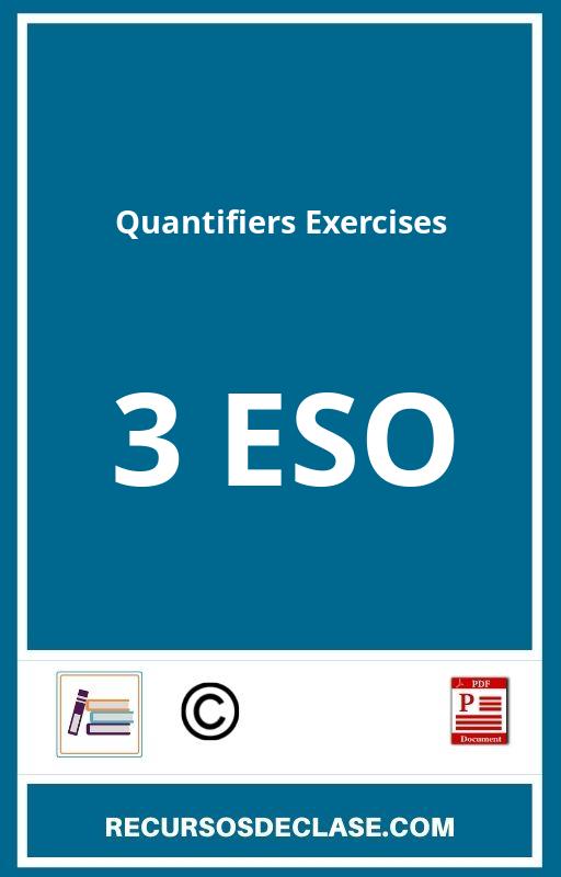 Quantifiers Exercises PDF 3 Eso