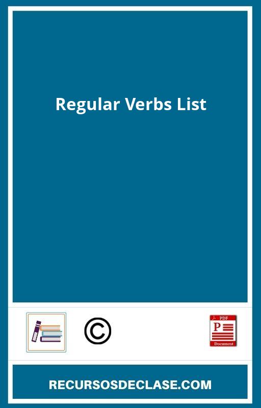 Regular Verbs List PDF