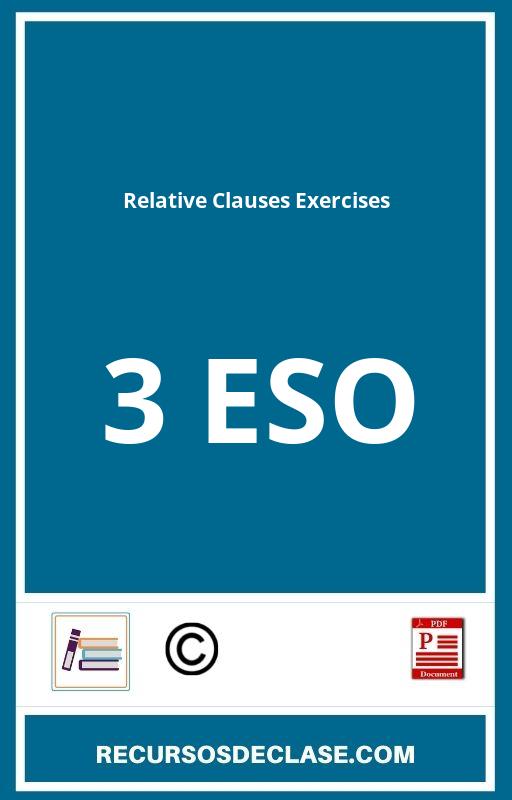 Relative Clauses Exercises PDF 3 Eso
