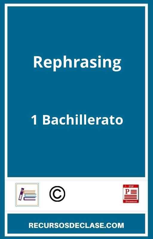 Rephrasing 1 Bachillerato PDF