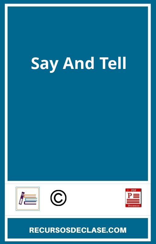 Say And Tell PDF