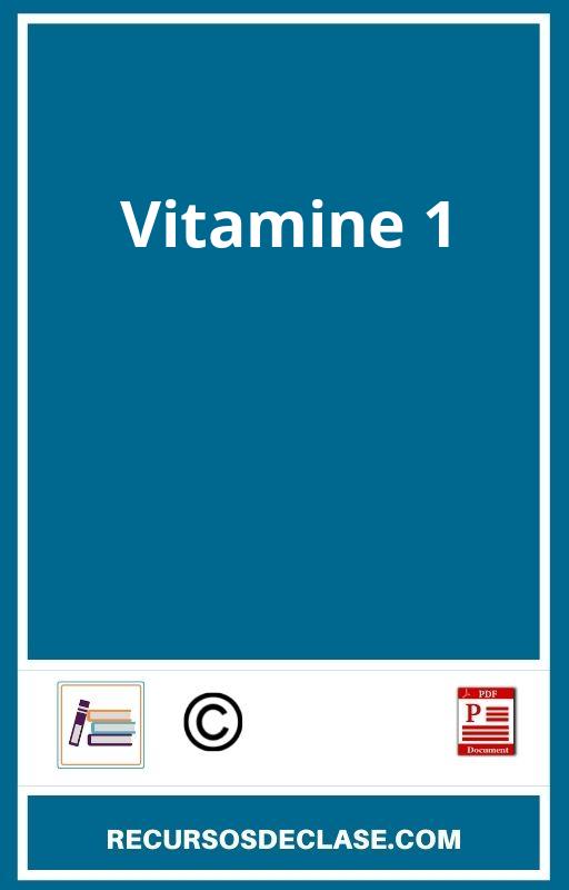 Vitamine 1 PDF